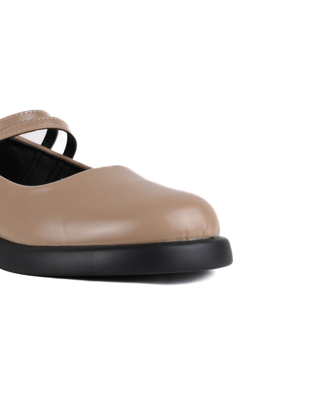 Women Khaki Solid Mary Jane Ballerinas