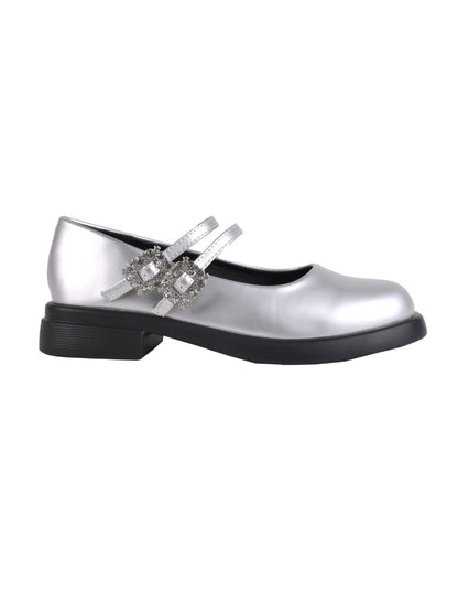Women, Women Footwear, Silver Ballerinas