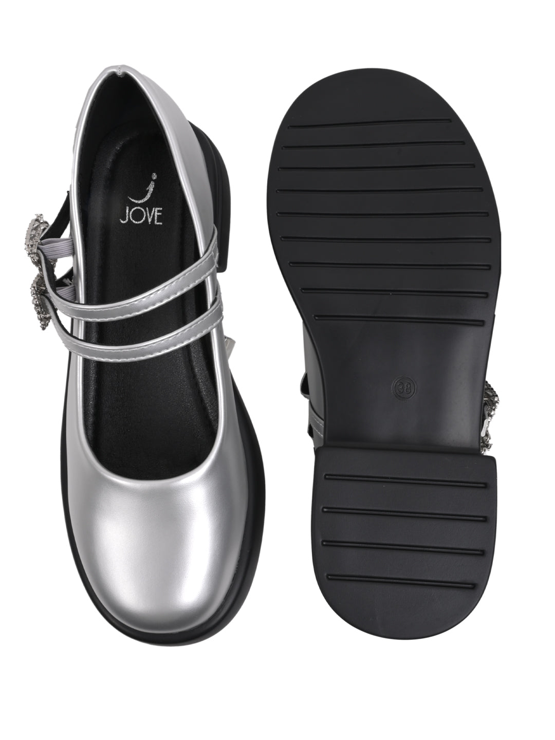 Women, Women Footwear, Silver Ballerinas