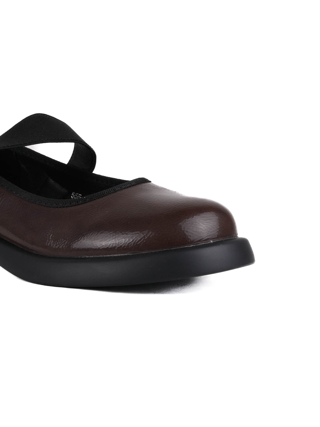 Women Brown Solid Mary Jane Ballerinas