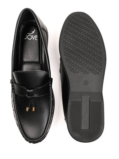 Women, Women Footwear, Black Loafers