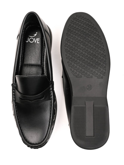 Women, Women Footwear, Black Loafers