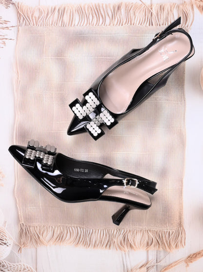 Women, Women Footwear, Black Pumps
