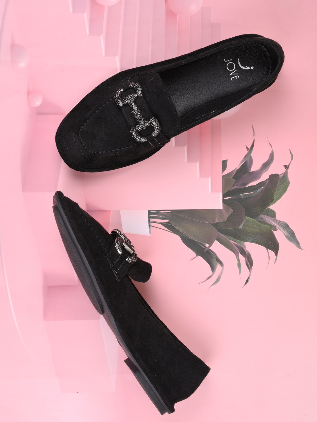 Women, Women Footwear, Black Loafers