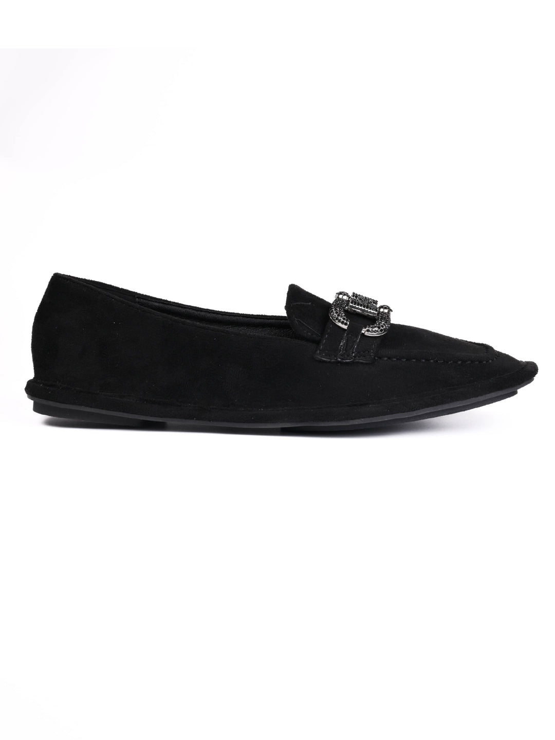 Women, Women Footwear, Black Loafers