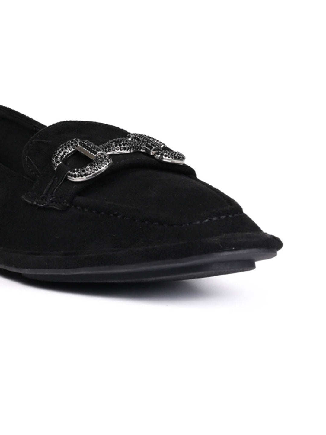 Women Black Solid Loafers