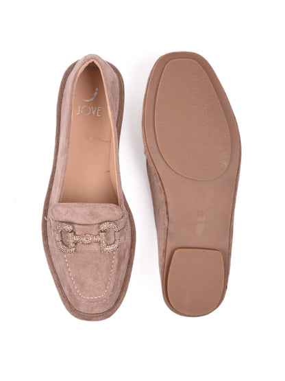 Women, Women Footwear, Khaki Loafers