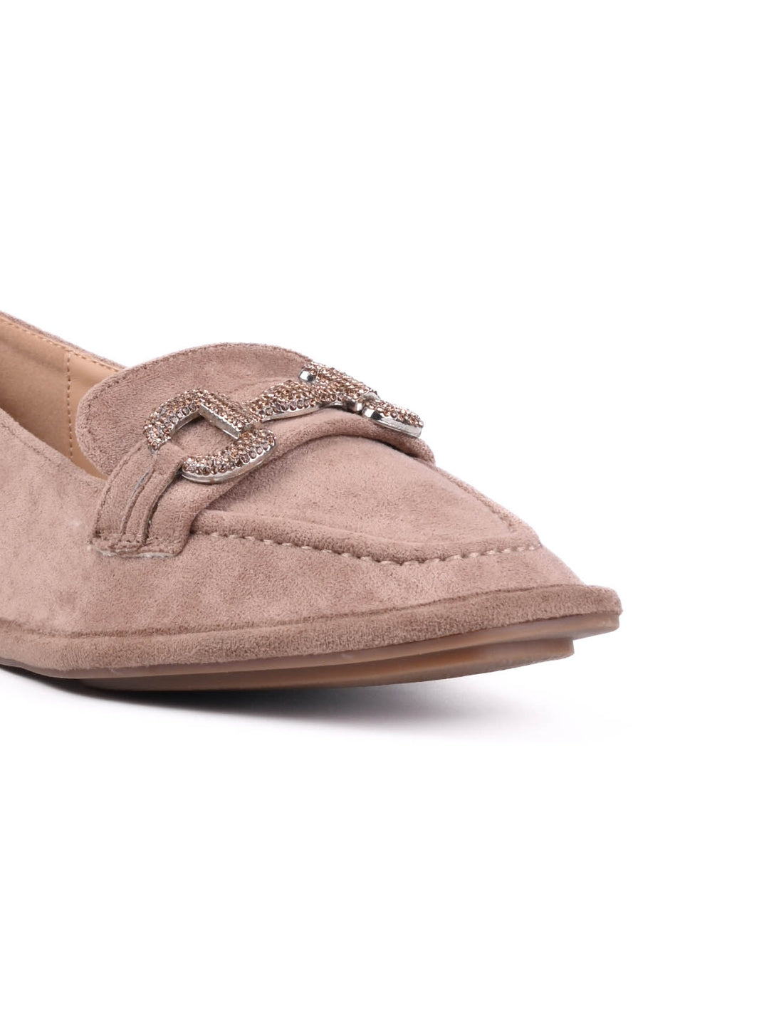 Women Khaki Solid Loafers