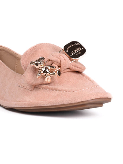 Women Pink Solid Loafers