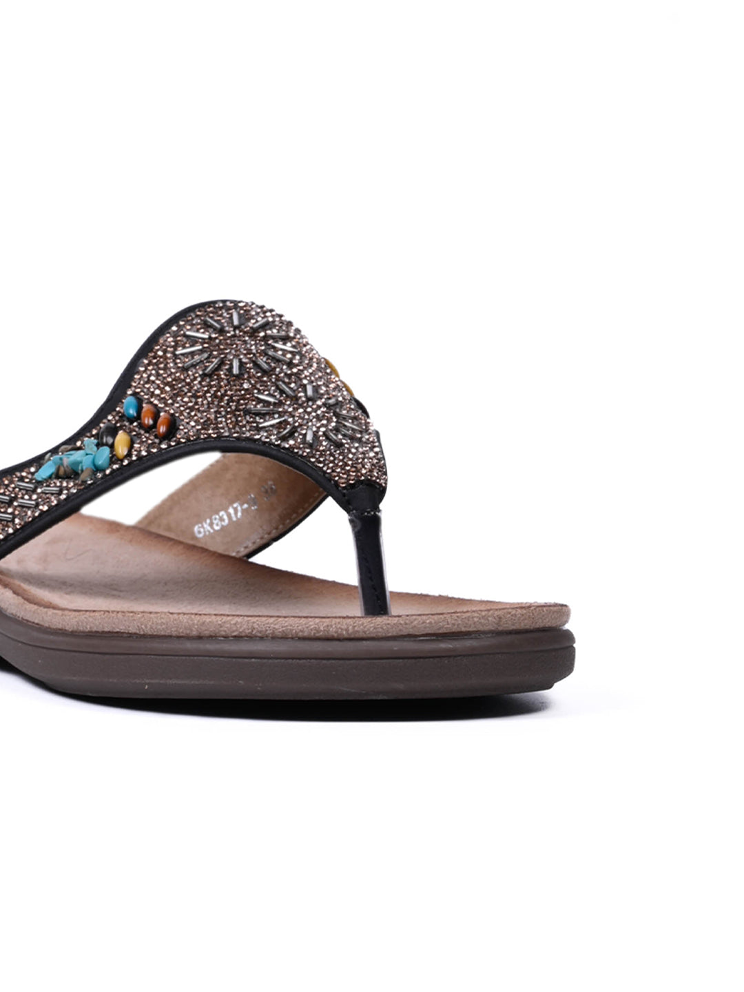 Women, Women Footwear, Black T-Strap Flats