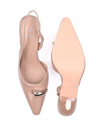 Women, Women Footwear, Beige Pumps