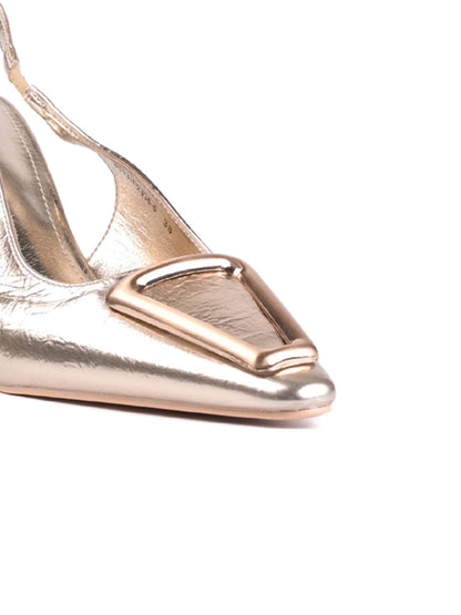 Women Gold Textured Pumps