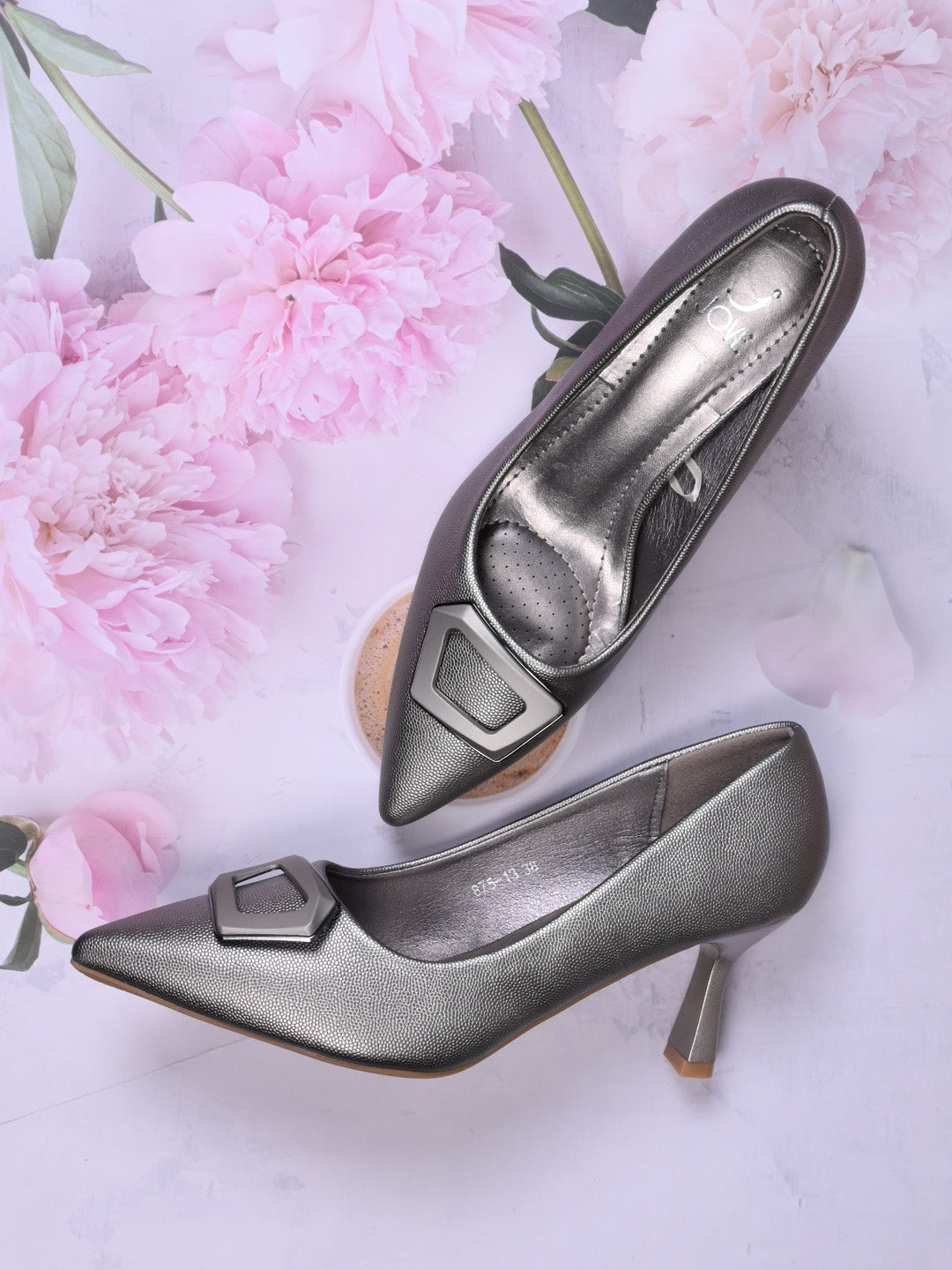 Women, Women Footwear, Grey Pumps