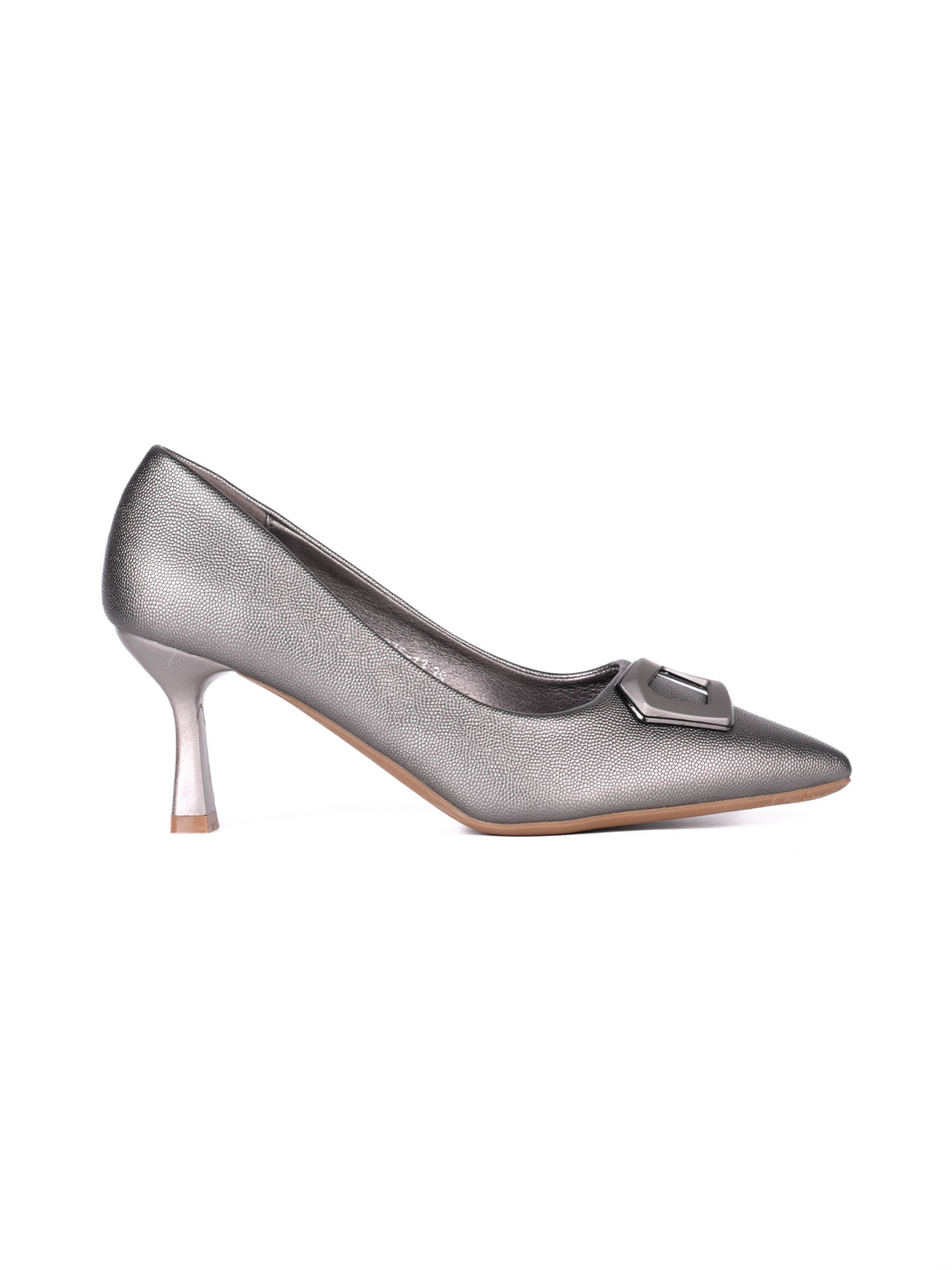 Women, Women Footwear, Grey Pumps