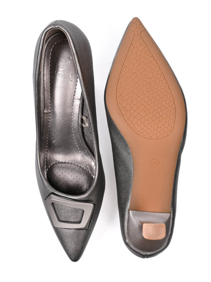 Women, Women Footwear, Grey Pumps