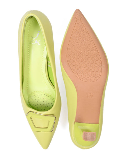 Women, Women Footwear, Green Pumps