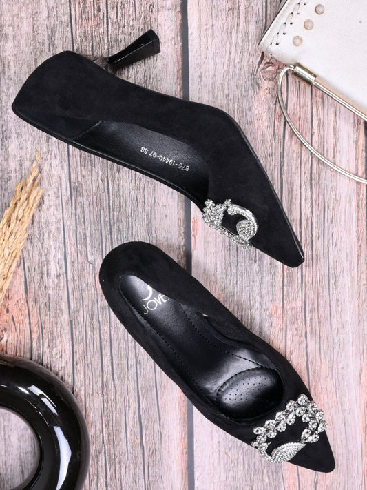 Women, Women Footwear, Black Pumps