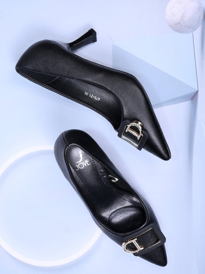 Women, Women Footwear, Black Pumps