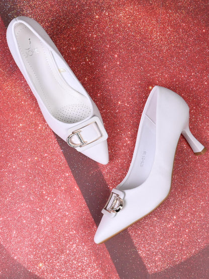 Women, Women Footwear, White Pumps