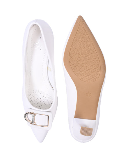 Women, Women Footwear, White Pumps