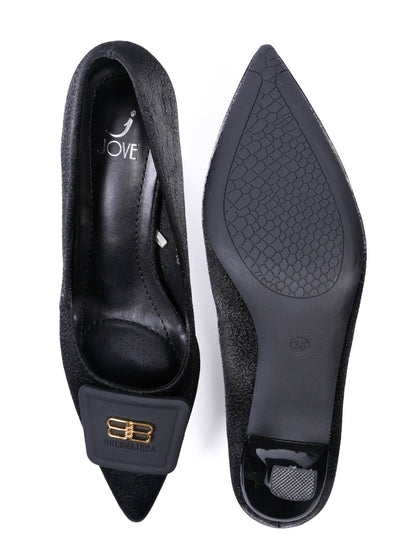 Women, Women Footwear, Black Pumps