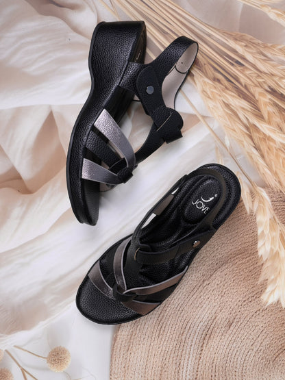 Women, Women Footwear, Black Sandals