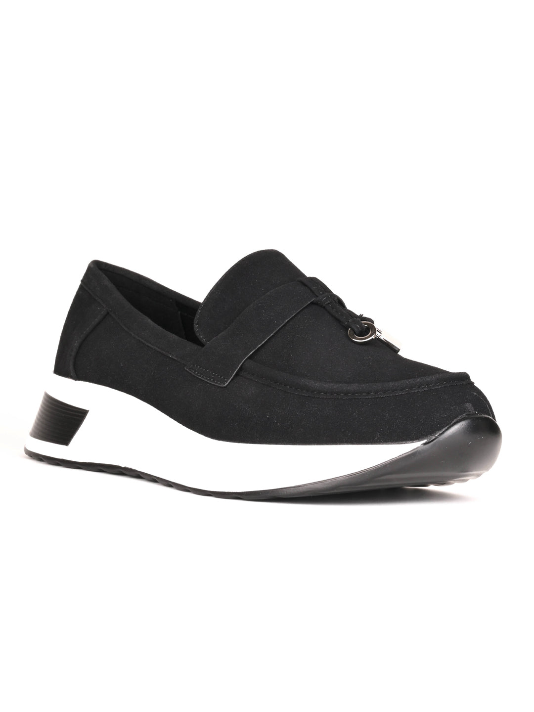 Women, Women Footwear, Black Loafers