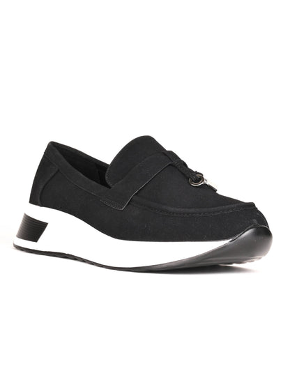 Women, Women Footwear, Black Loafers