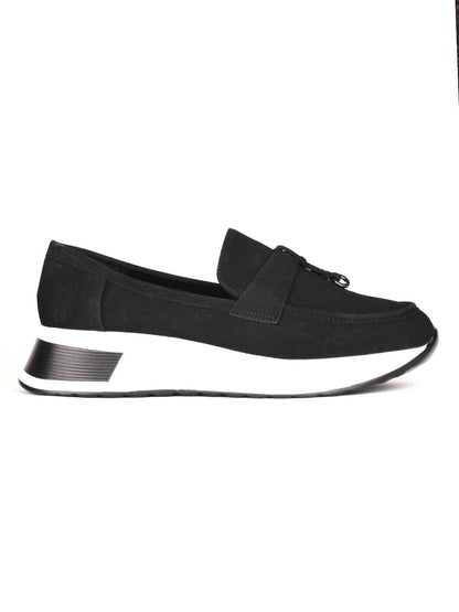 Women, Women Footwear, Black Loafers