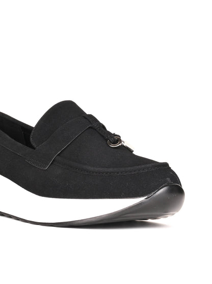 Women, Women Footwear, Black Loafers
