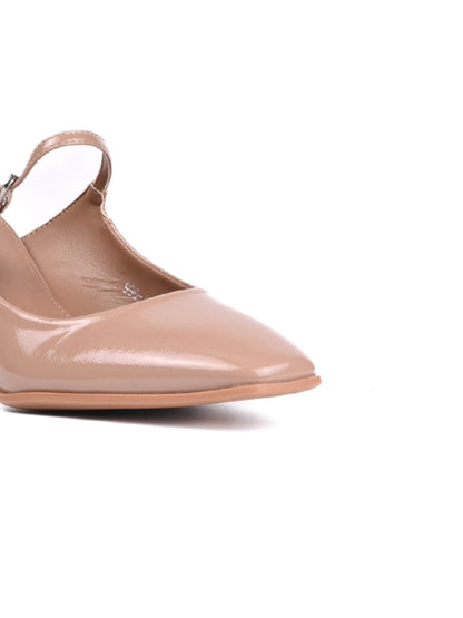 Women Beige Solid Pumps