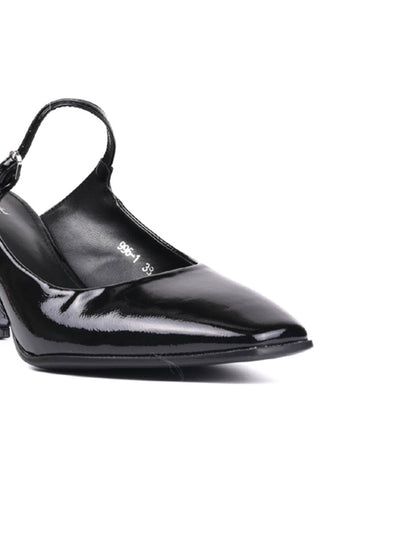 Women Black Solid Pumps