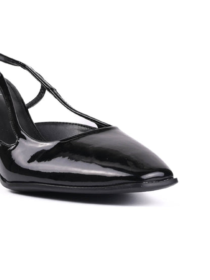 Women Black Solid Pumps