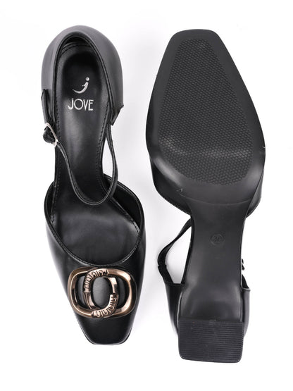 Women, Women Footwear, Black Pumps