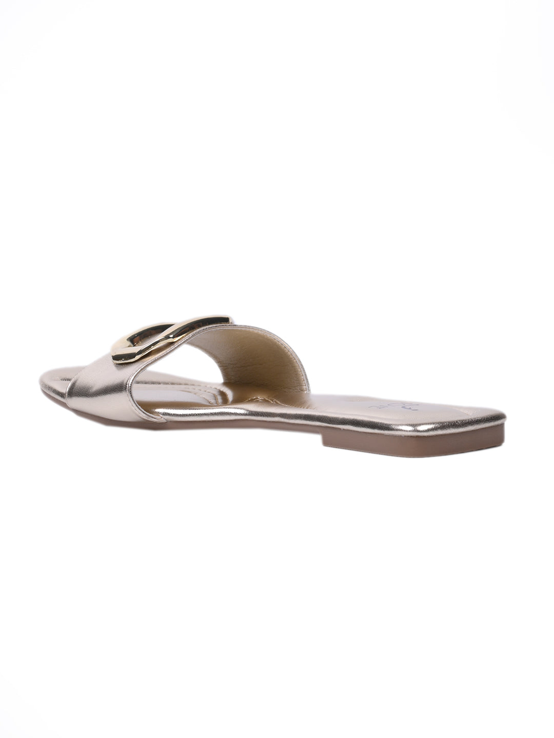 Women, Women Footwear, Gold Open Toe Flats