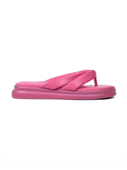 Women, Women Footwear, Fuchsia T-Strap Flats