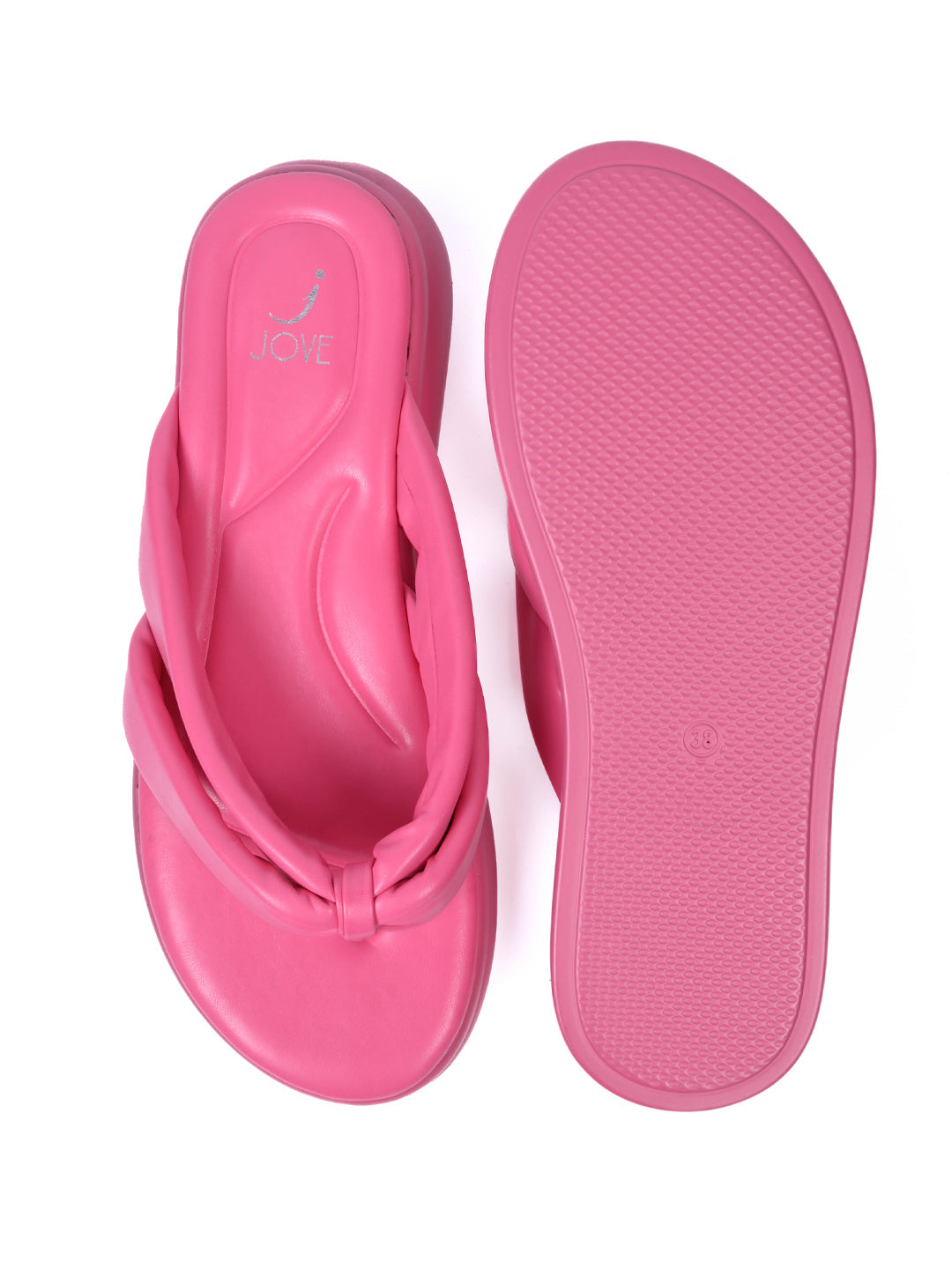 Women, Women Footwear, Fuchsia T-Strap Flats