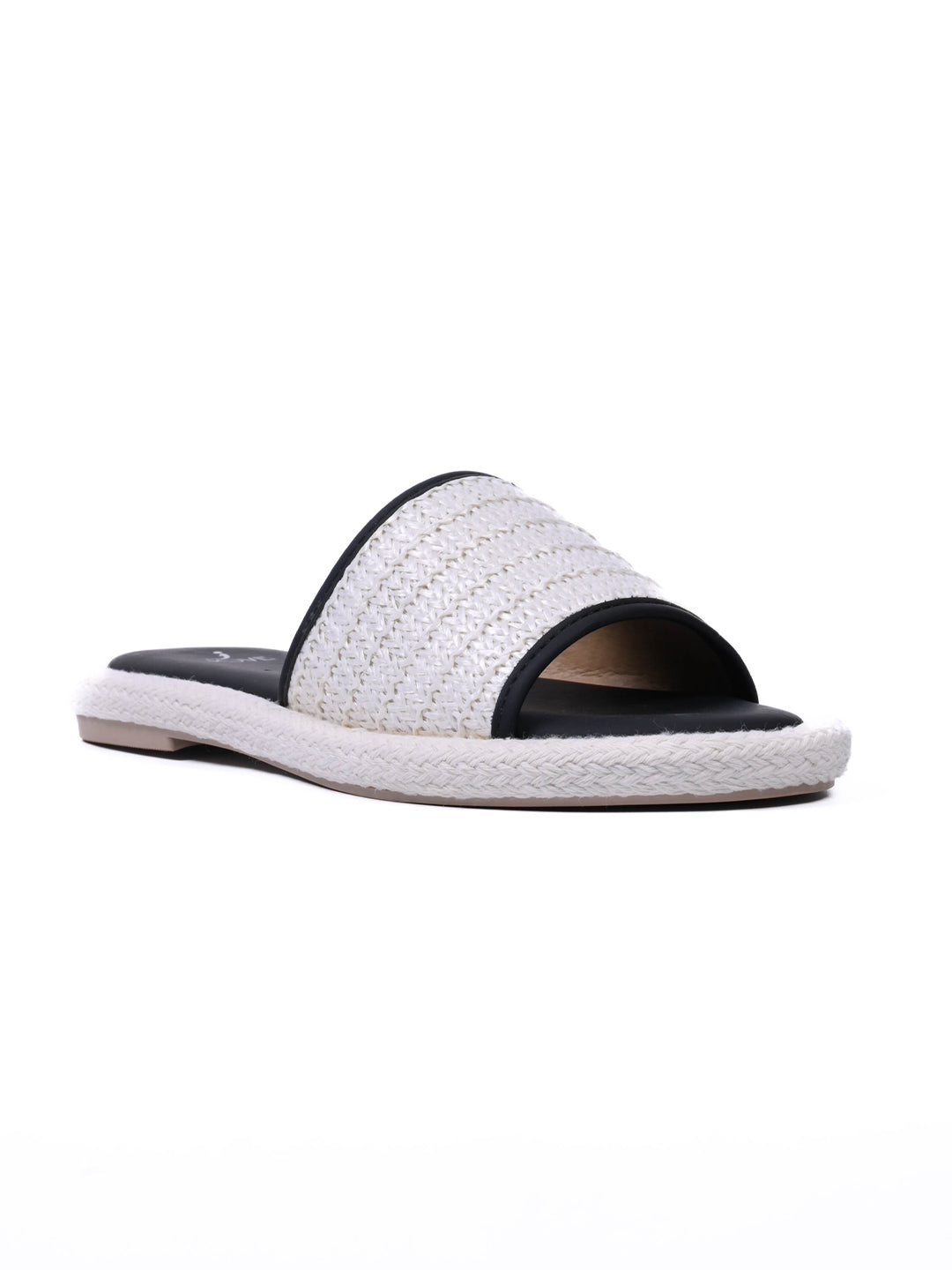 Women, Women Footwear, Black Open Toe Flats