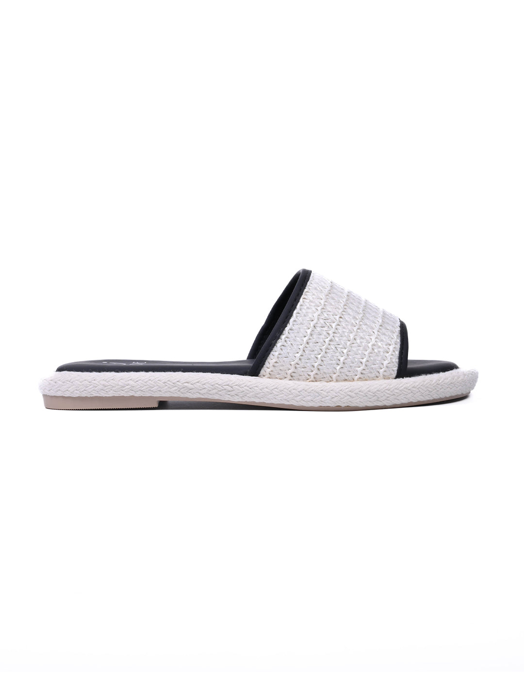 Women, Women Footwear, Black Open Toe Flats