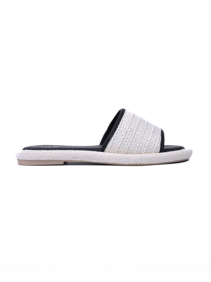 Women, Women Footwear, Black Open Toe Flats