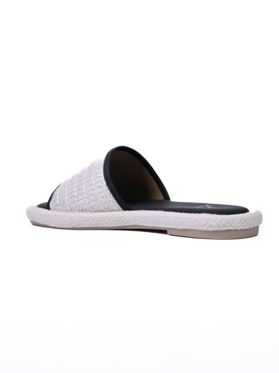 Women, Women Footwear, Black Open Toe Flats