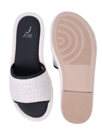 Women, Women Footwear, Black Open Toe Flats