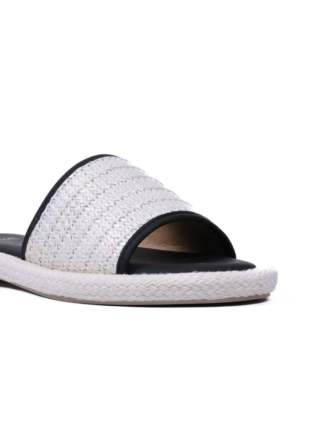 Women, Women Footwear, Black Open Toe Flats