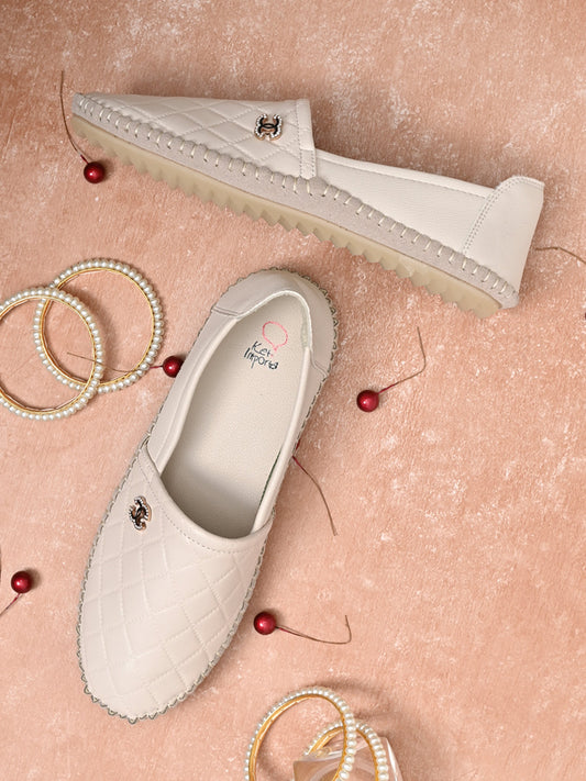 Footwear, Women Footwear, Beige Loafers