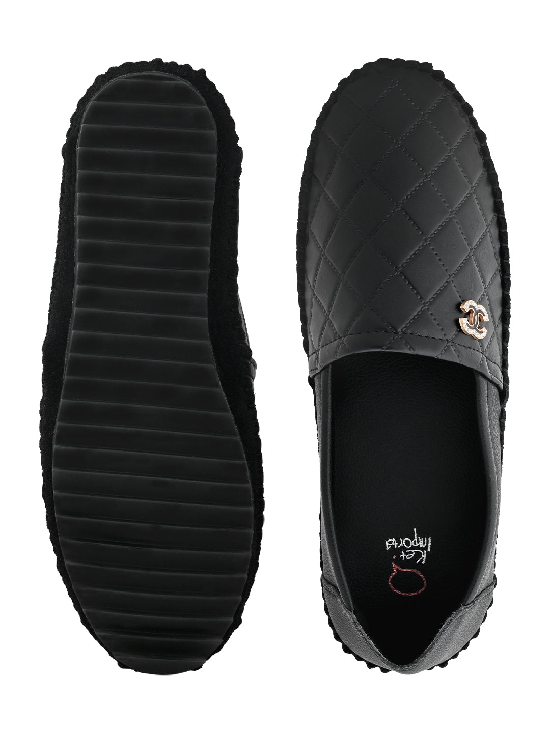 Footwear, Women Footwear, Black Loafers