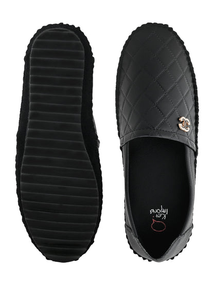Footwear, Women Footwear, Black Loafers