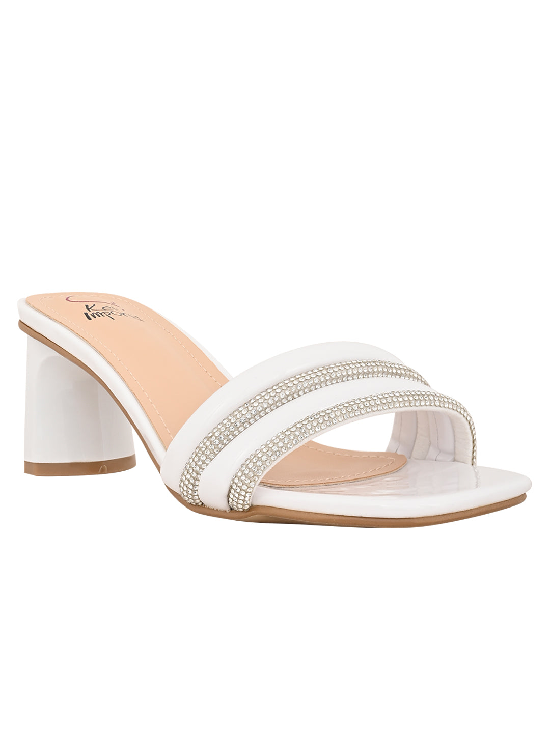 Women White Embellished Sandals – ShoeTree