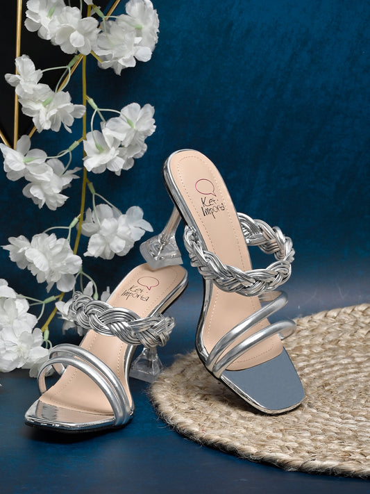 Footwear, Women Footwear, Silver Sandals