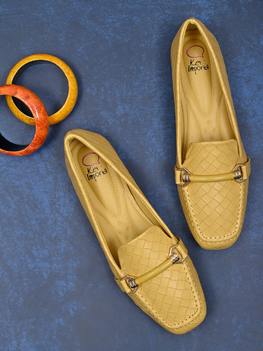 Footwear, Women Footwear, Mustard
 Loafers