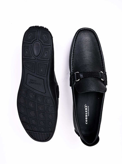 Men, Men Footwear, Black Driving Shoes